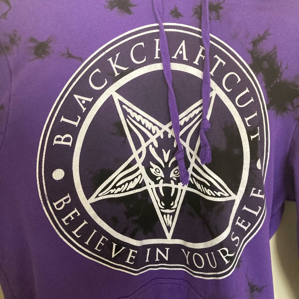 Black Craft Cult- purple acid wash hoodie - Picture 2 of 3